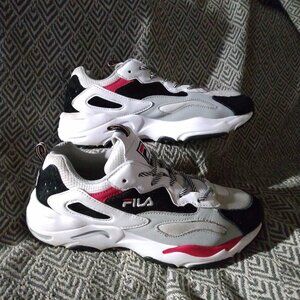 Fila Kids Running Shoes Ray Tracer White Black Sneakers 3RM00588-102